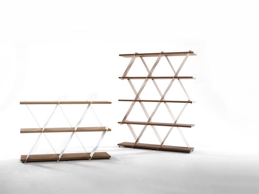 CASTLE Open freestanding double-sided wooden bookcase CASTLE Open freestanding double-sided wooden bookcase