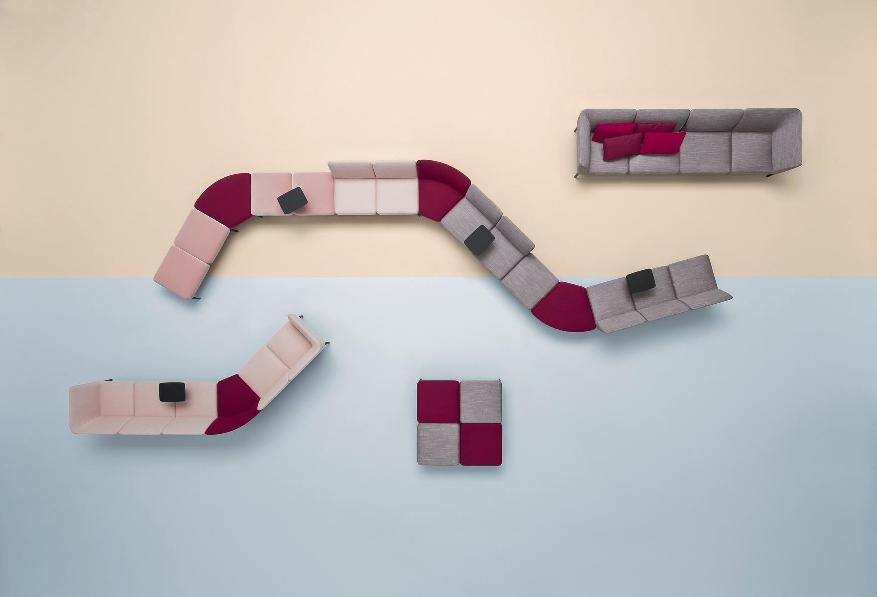 SOCIAL DSO2_3AAL Modular leisure sofa