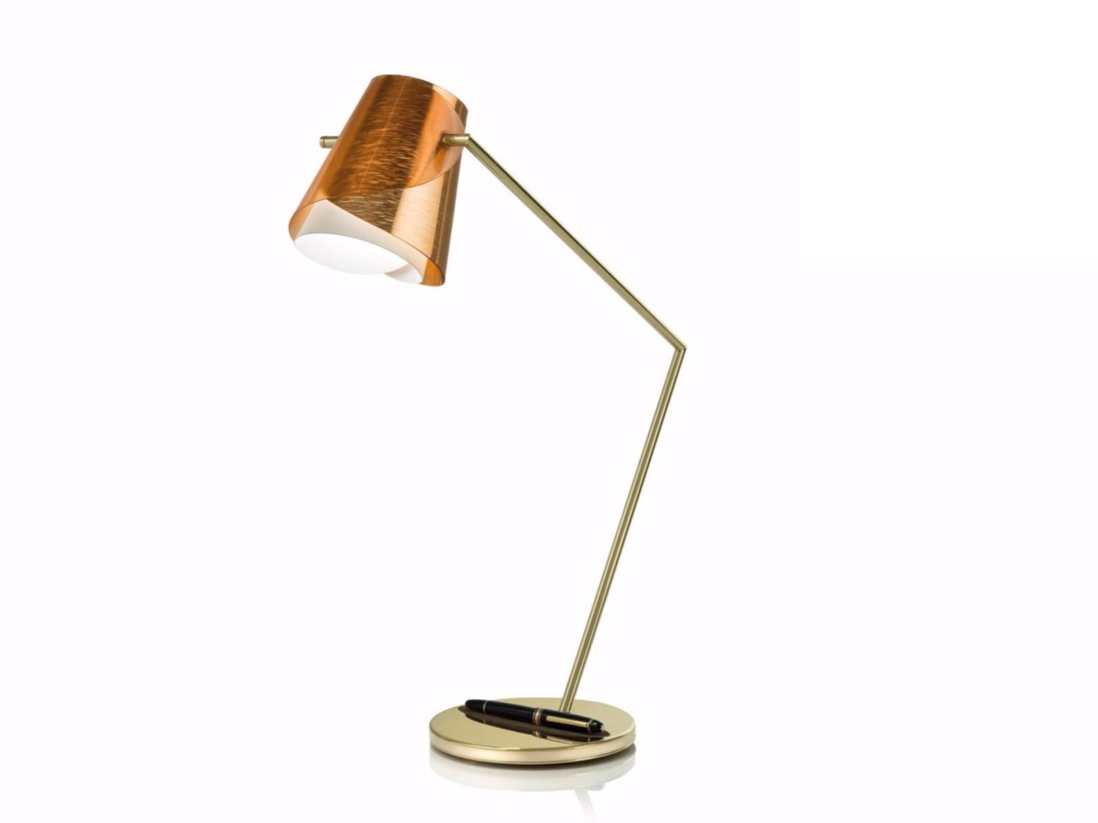 OVERLAY LED Lentiflex® and brass desk lamp