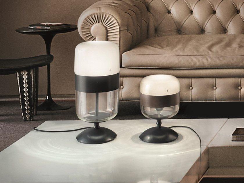 FUTURA LT Direct-indirect light blown glass table lamp