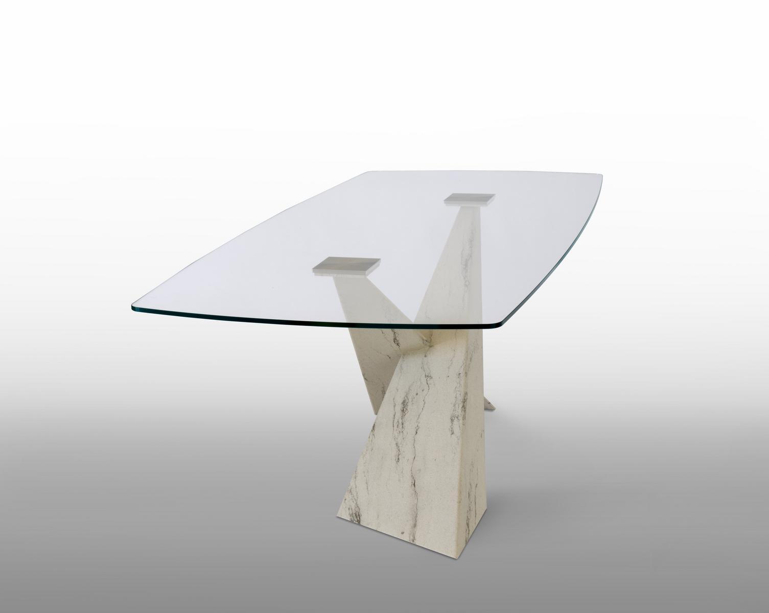 LIVING - STONE AND GLASS Rectangular crystal table