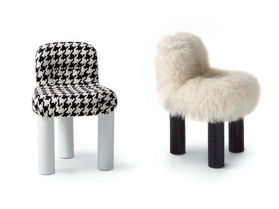 BOTOLO HIGH Upholstered fur easy chair