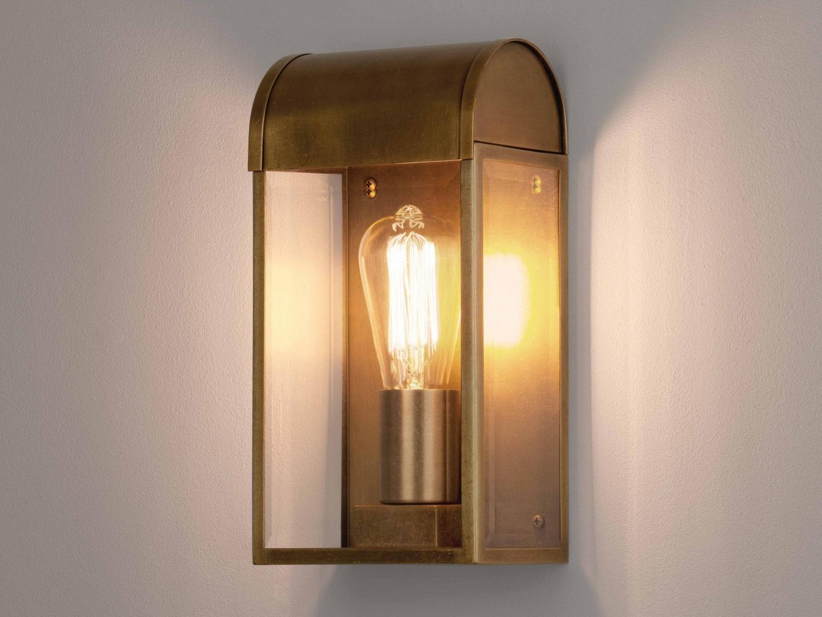 NEWBURY Glass and steel outdoor wall lamp with dimmer