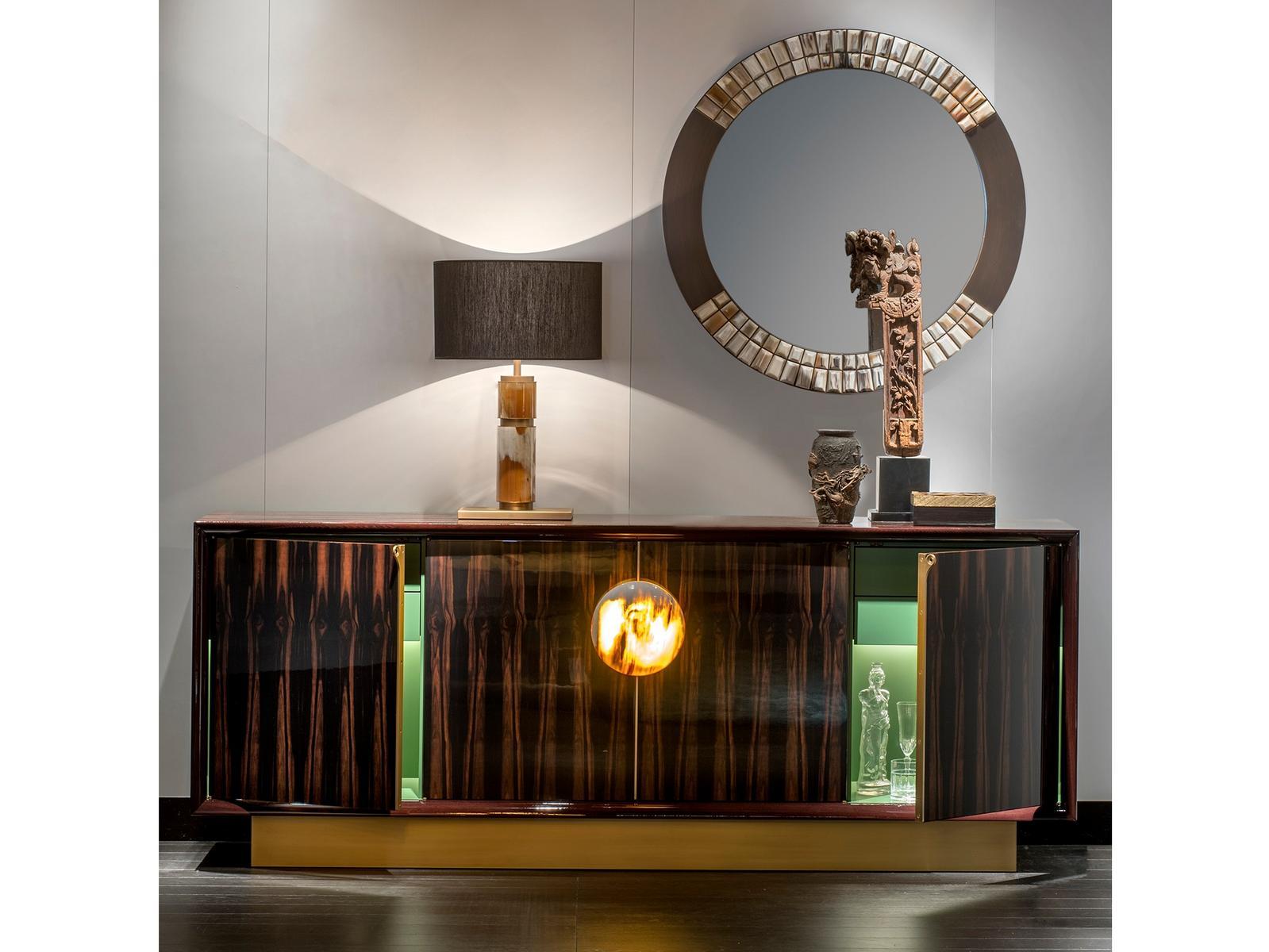 HELIOS 7015EBL Ebony sideboard with doors, drawers and integrated lighting