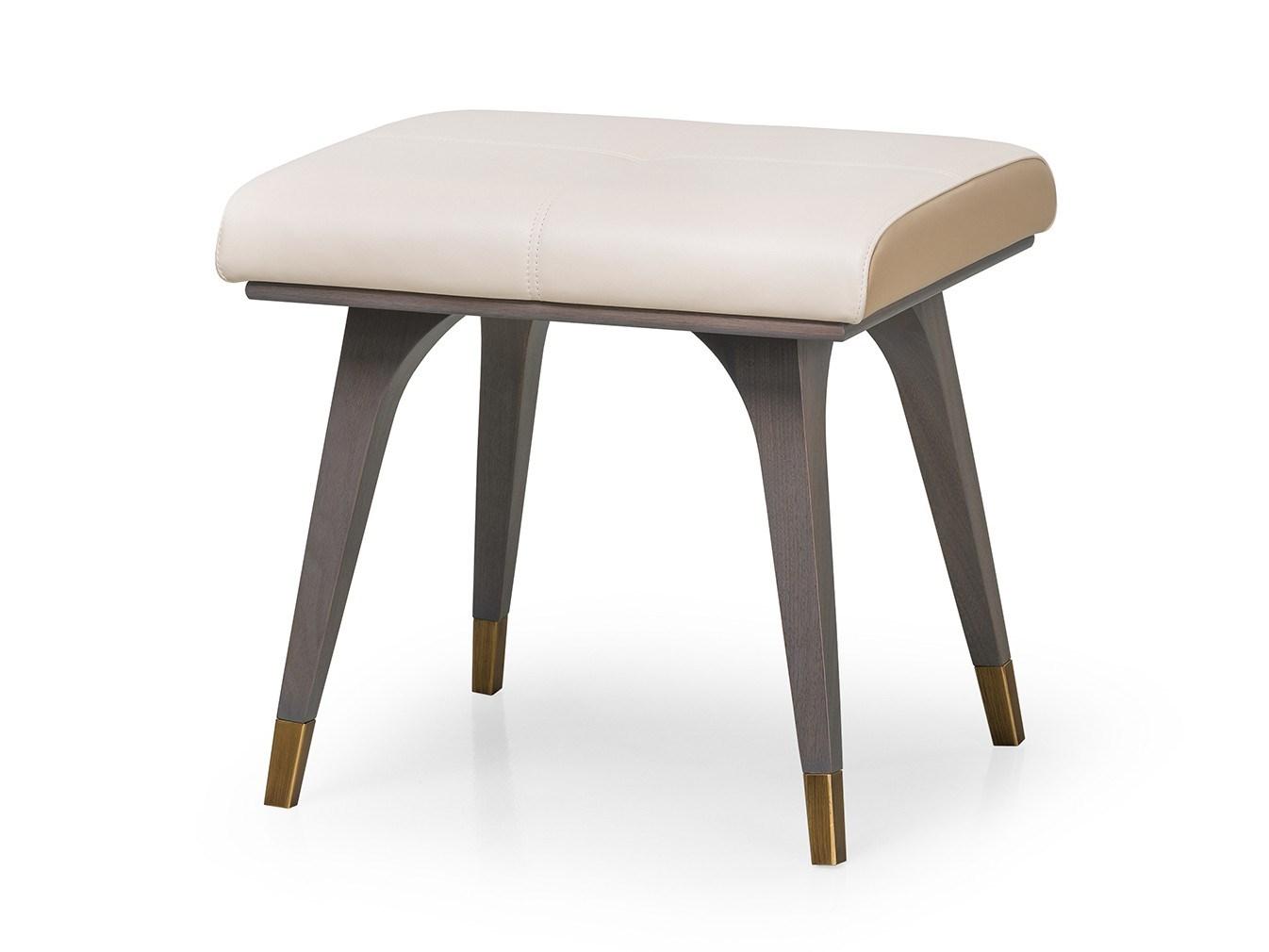 MELTING LIGHT Low upholstered leather stool