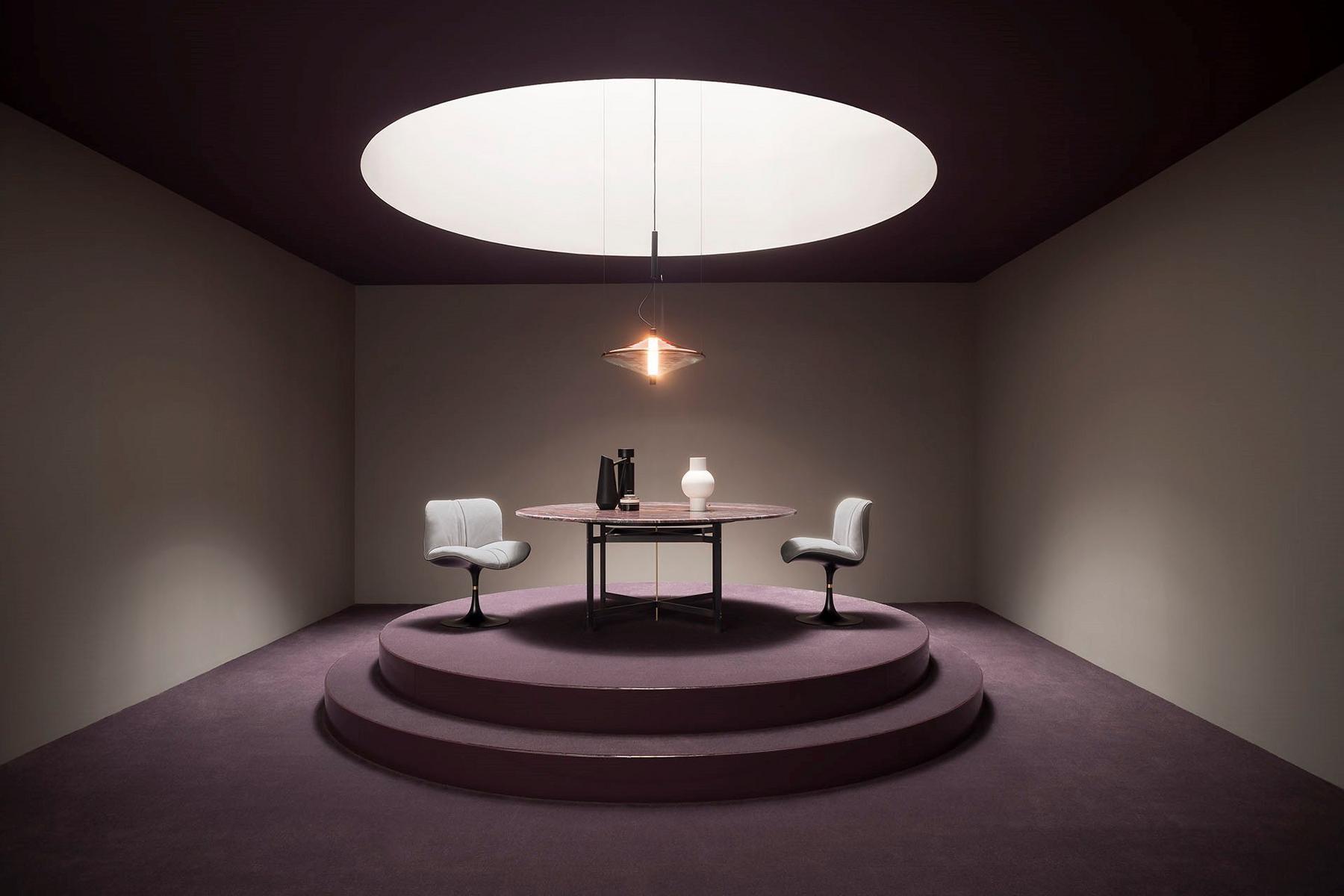 MARILYN Swivel upholstered nabuk chair