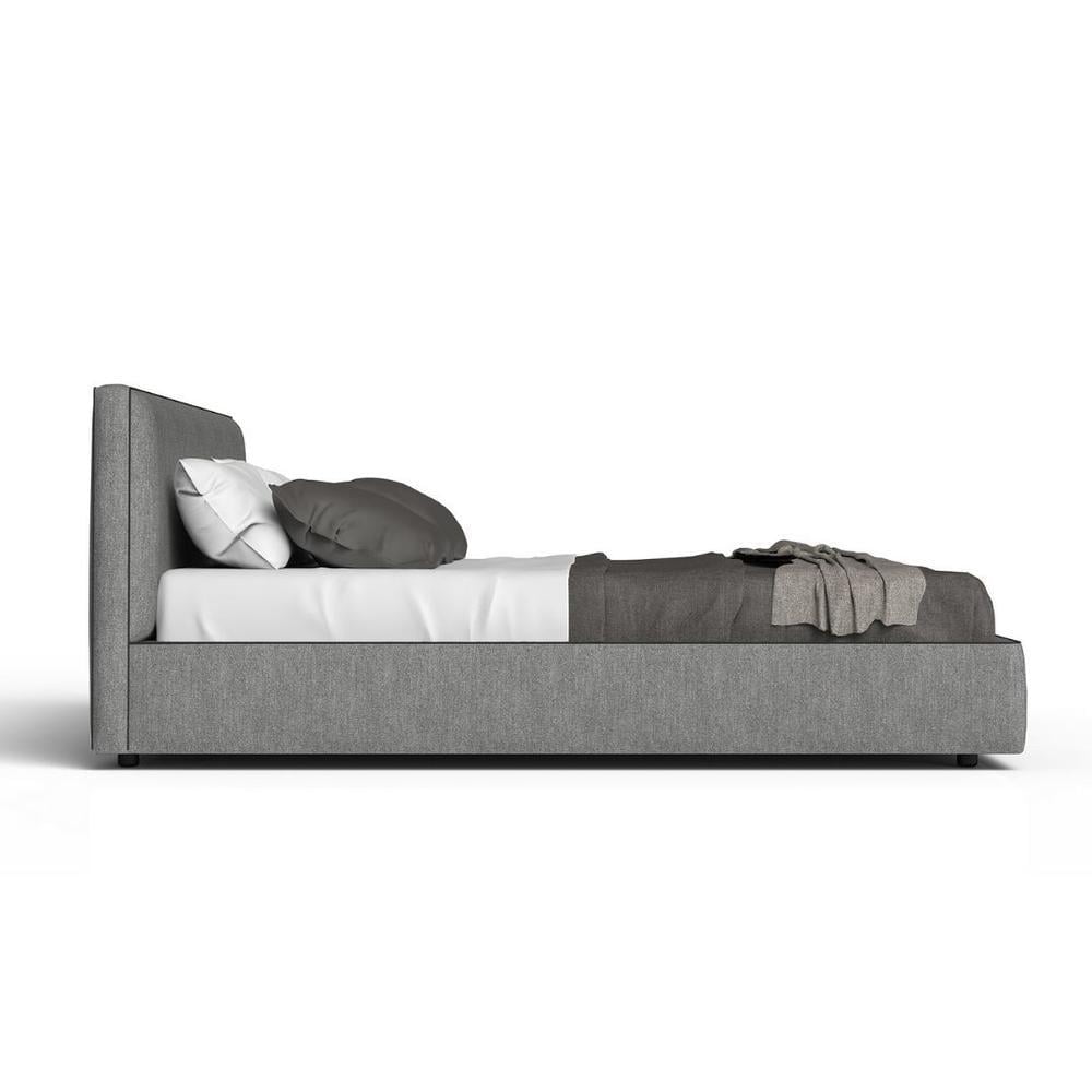 LAGUNA Leather bed with upholstered headboard