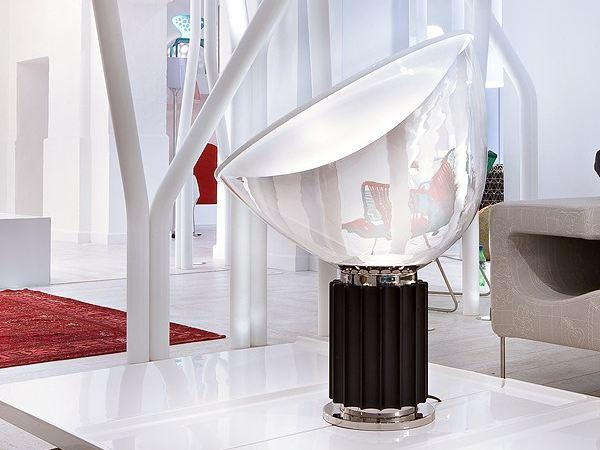 TACCIA LED indirect light glass and aluminium table lamp