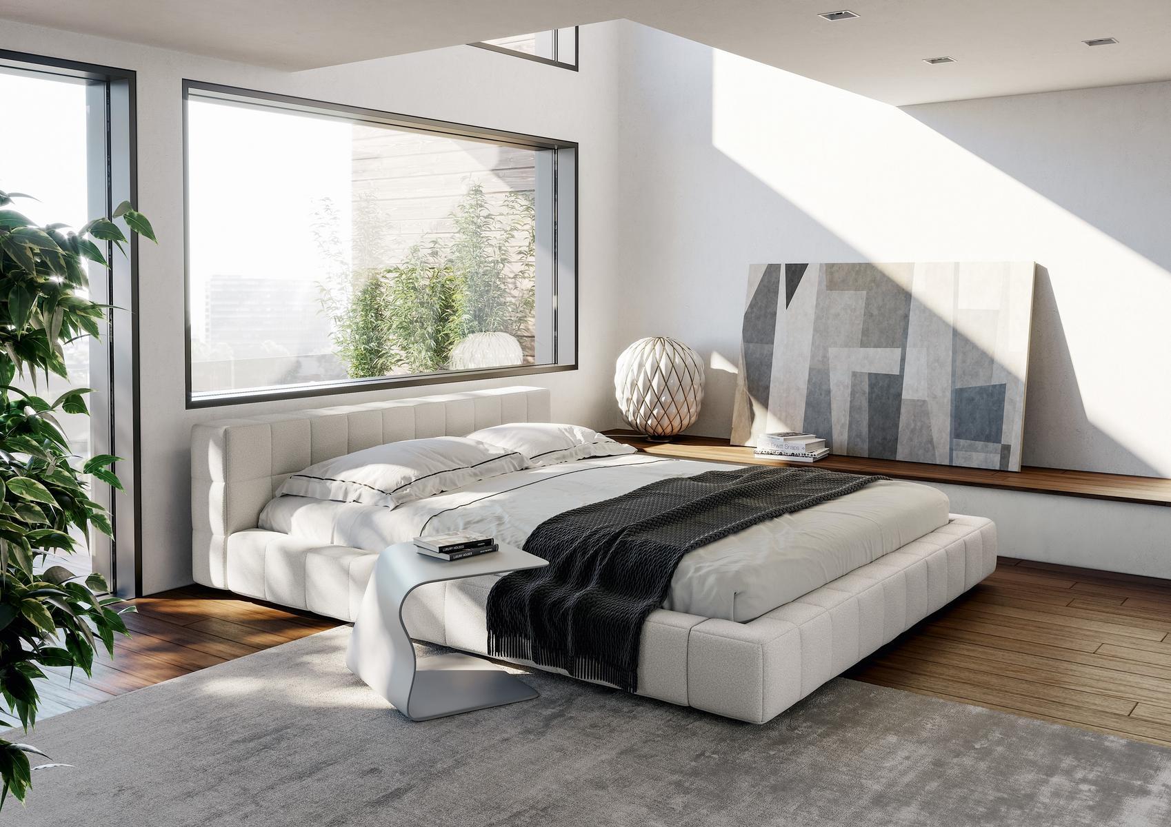 SQUARING Double bed with removable cover