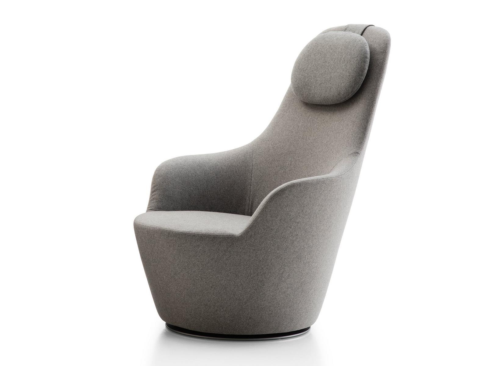 HARBOR High-back fabric armchair with headrest