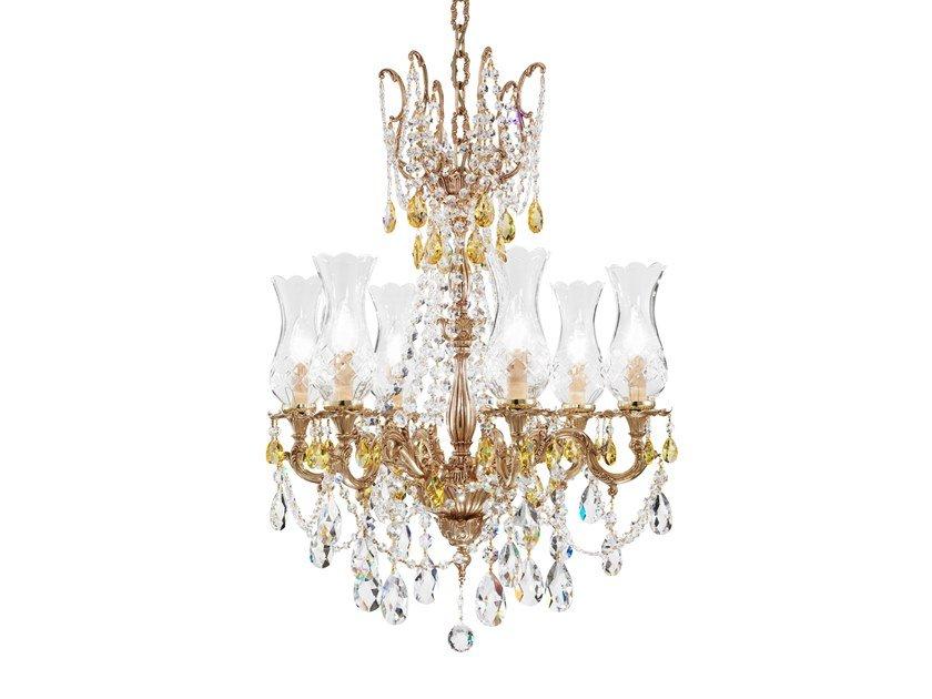QUEEN 095/6-SH/G French Gold chandelier with crystals Schoeler