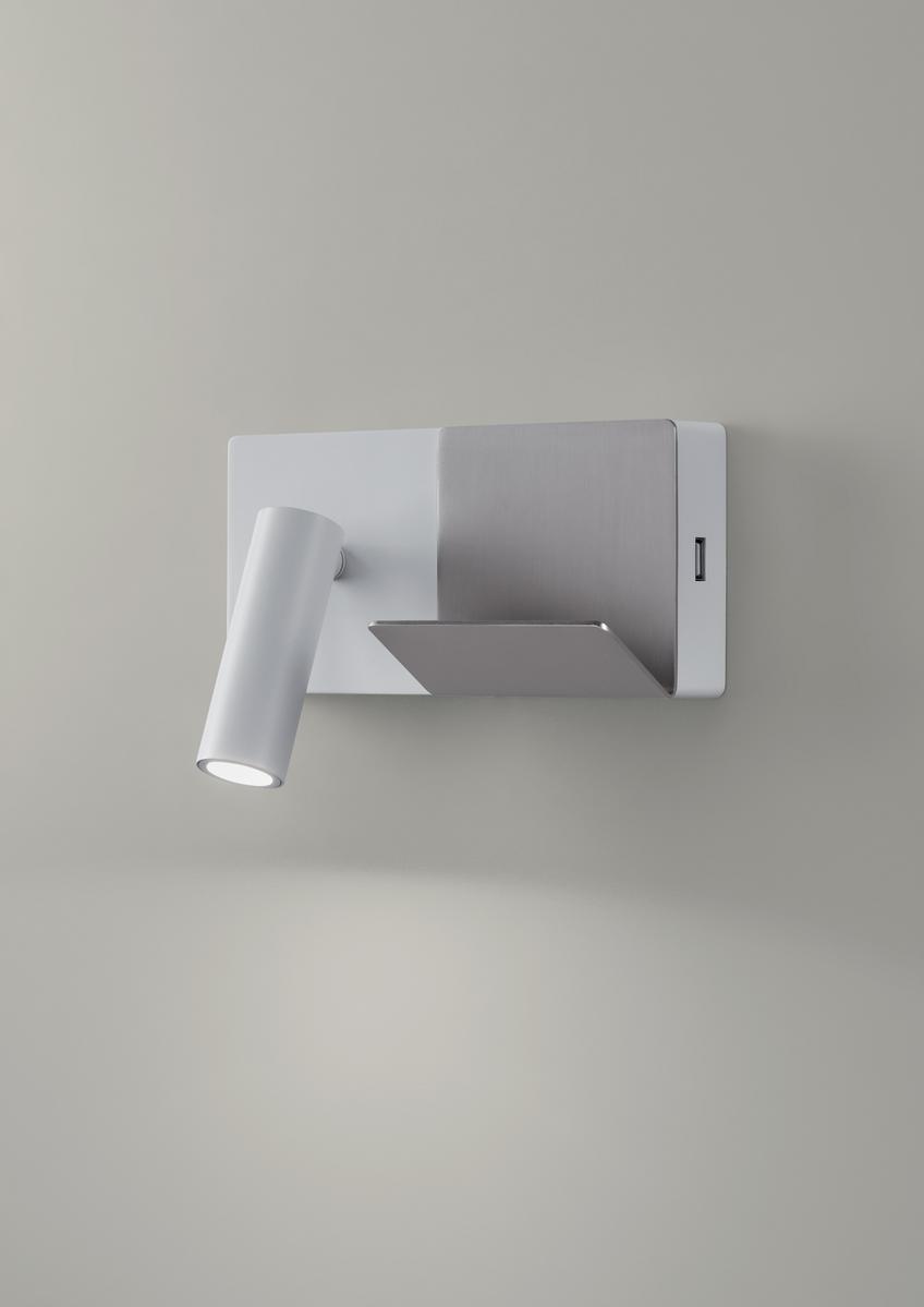 ELAMP LED adjustable aluminium wall lamp with USB