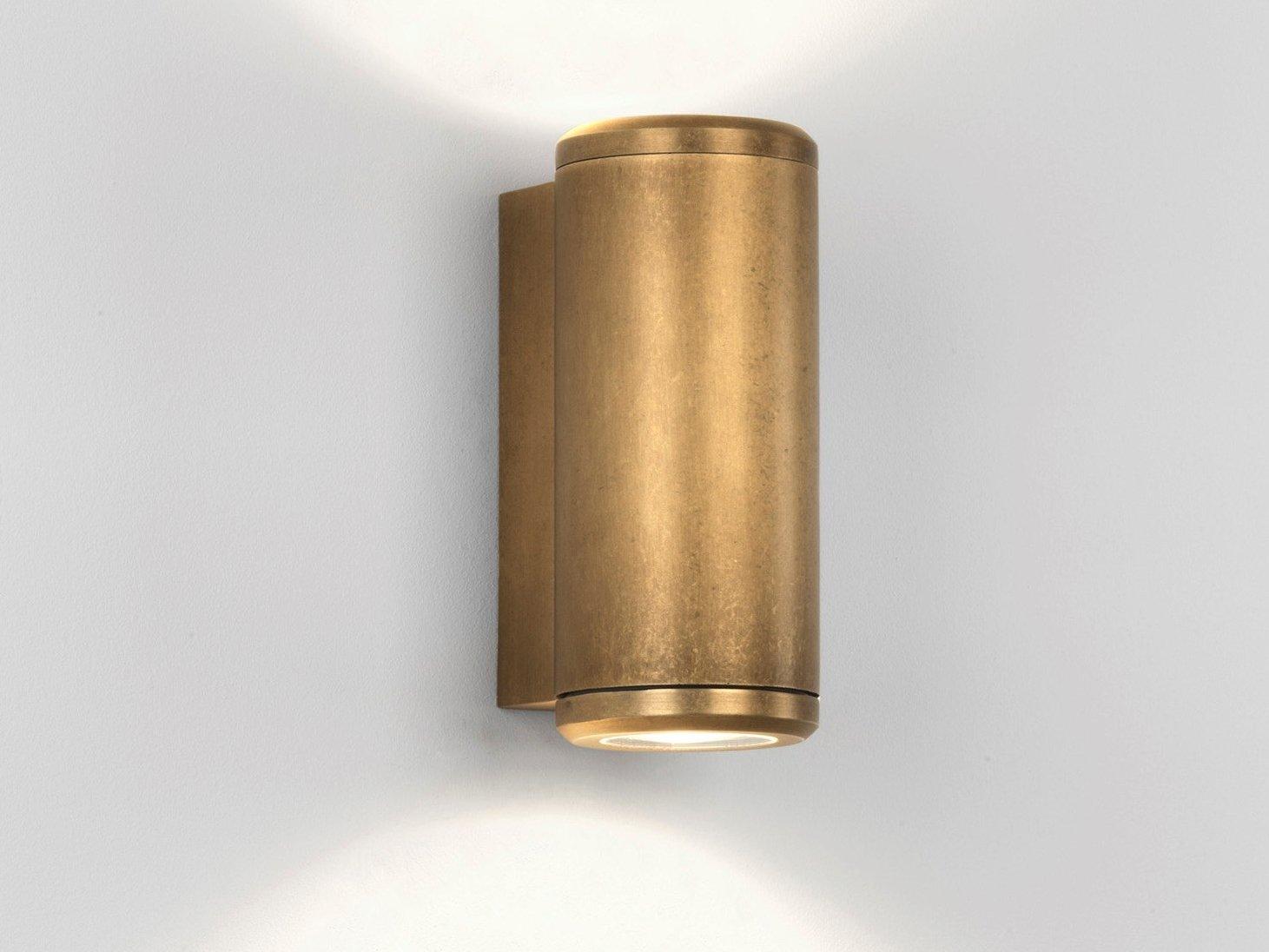 JURA Direct-indirect light brass outdoor wall lamp