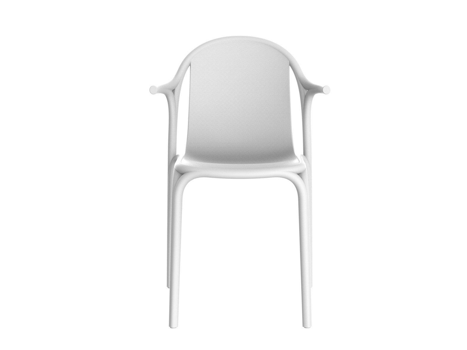 BROOKLYN Stackable garden chair with armrests