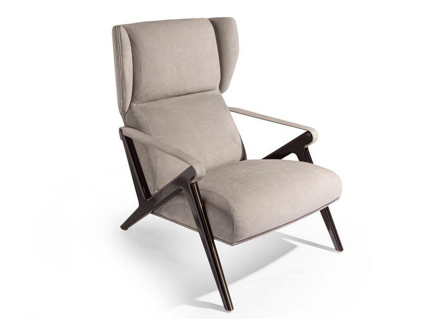 IMAGINE Bergere nabuk armchair with armrests with headrest