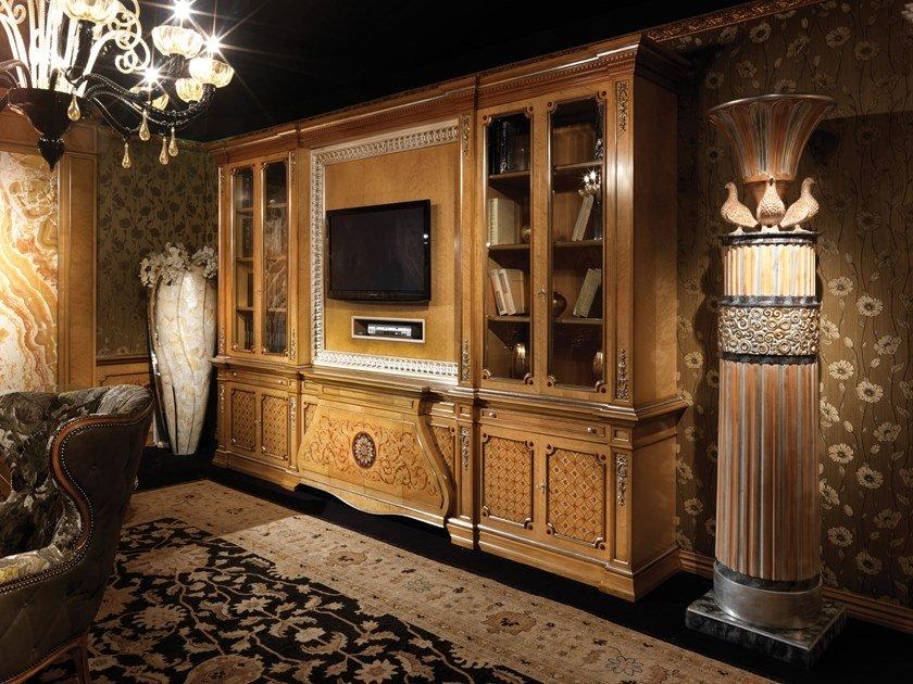 2260 Wall-mounted wooden bookcase with TV stand 2260 Wall-mounted wooden bookcase with TV stand