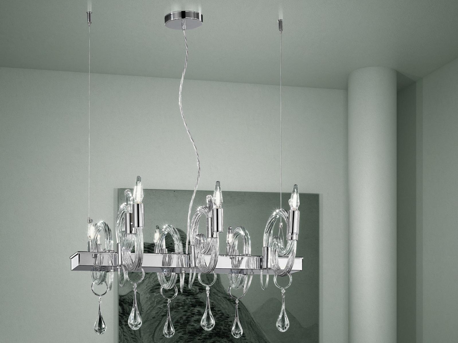 STREET Glass pendant lamp with crystals