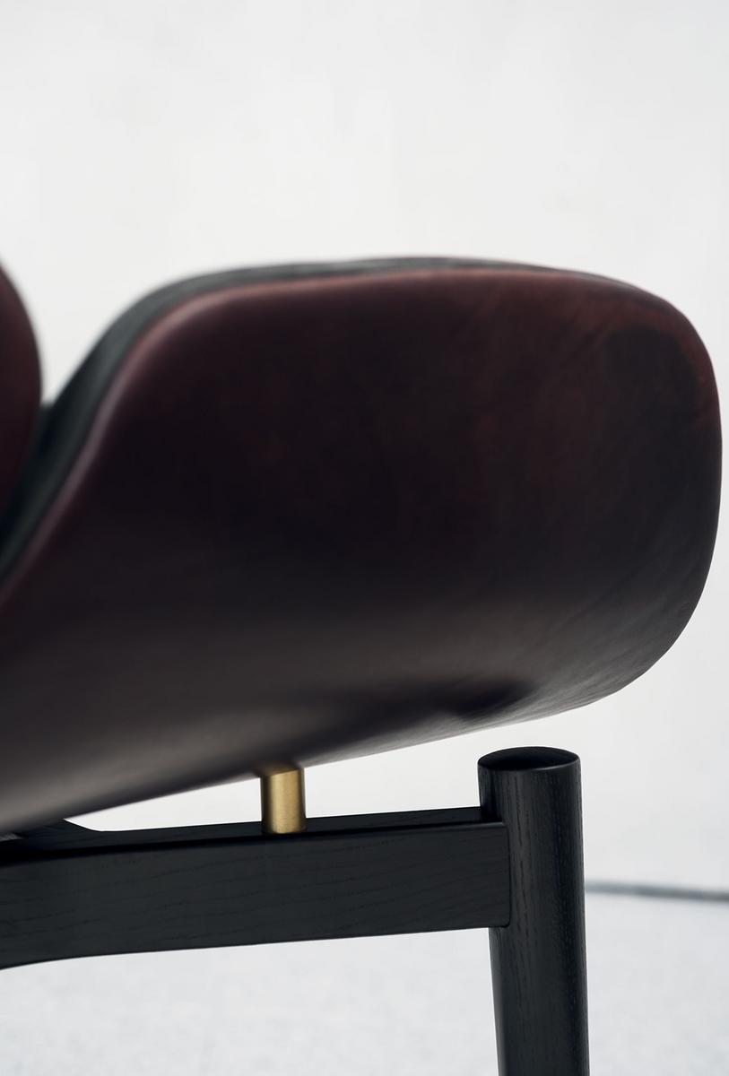 JORGEN Leather armchair with armrests