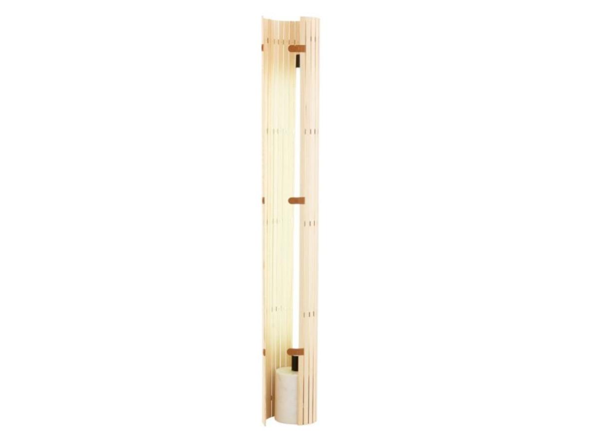 ECLOSION Indirect light fluorescent pine floor lamp