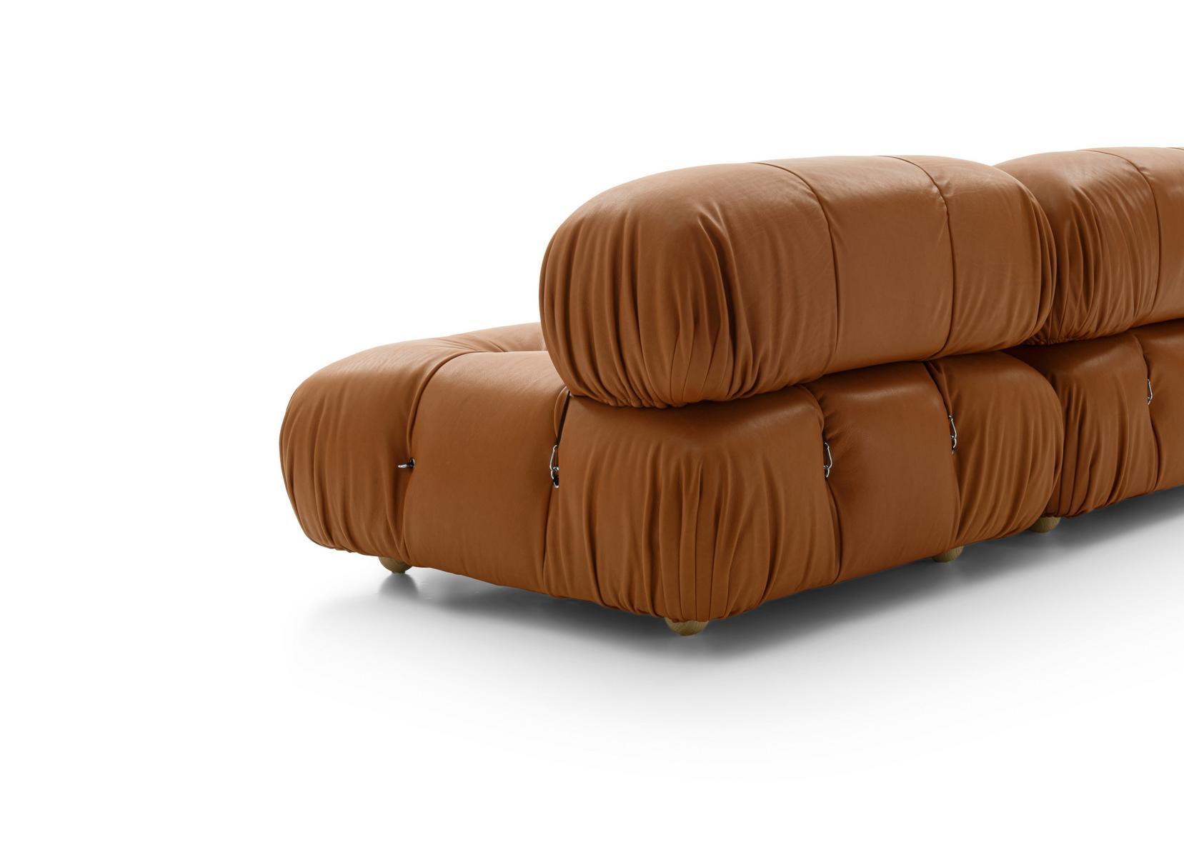 CAMALEONDA Tufted sectional modular leather sofa