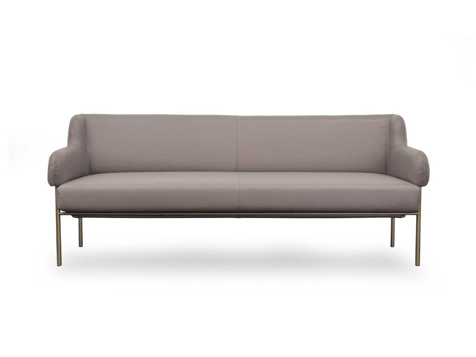 GINEVRA Upholstered leather sofa