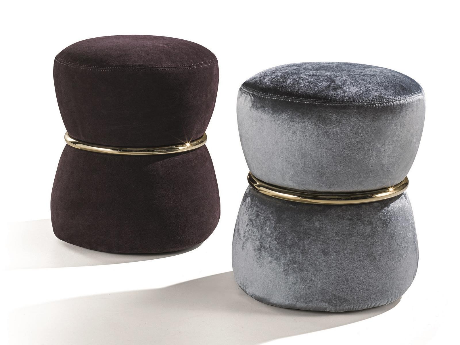 RIVER Round nabuk pouf