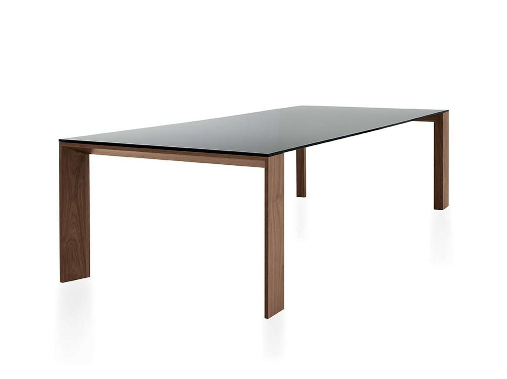 TORONTO Rectangular wood and glass table