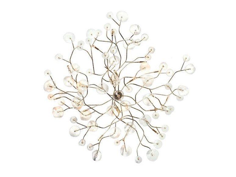 IN BLOOM 1080/16PL Natural brass ceiling light with glasses