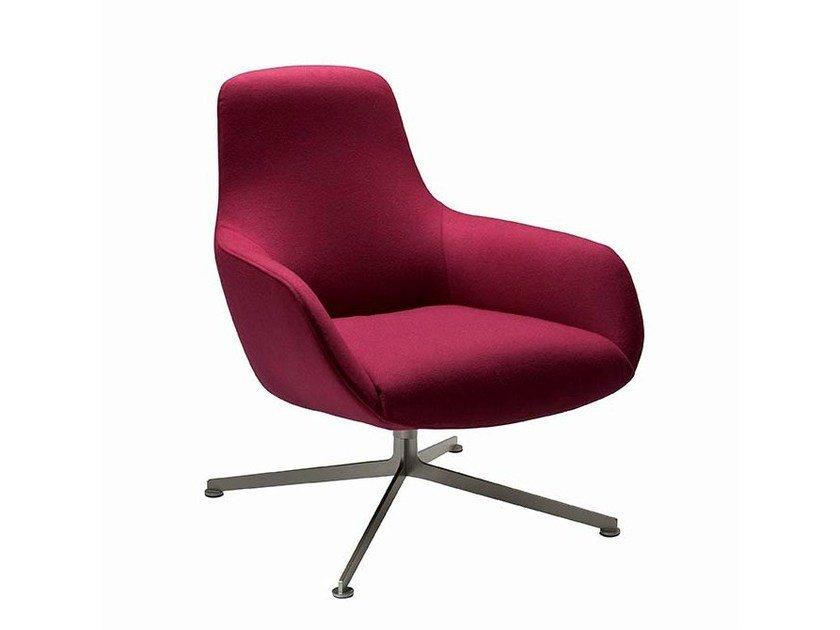 KENT 895 Bergere swivel armchair with 4-spoke base