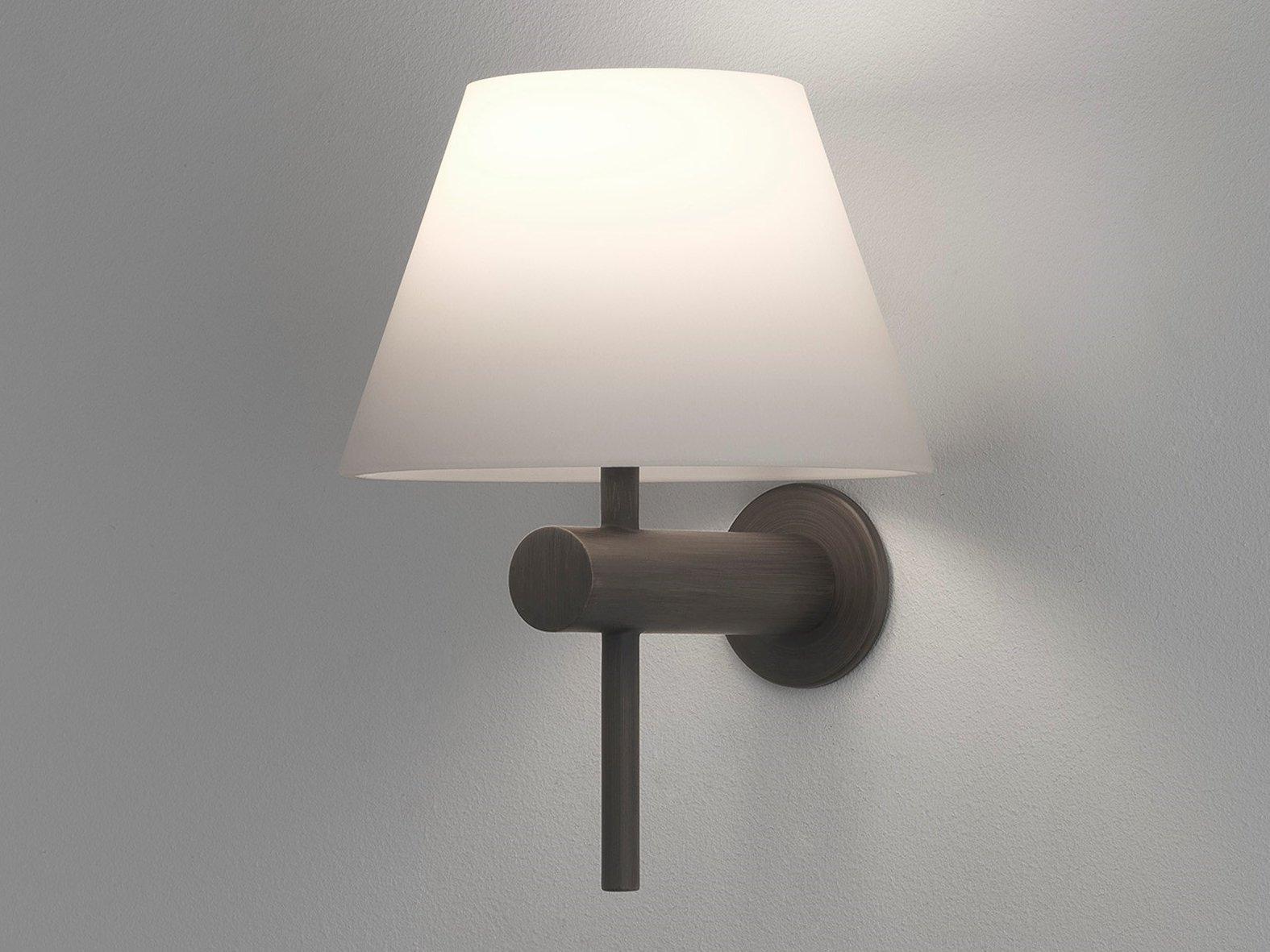 ROMA Glass and steel wall light with dimmer