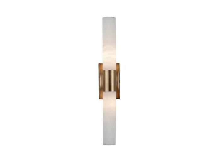 TUBE 2000/A2 Light antique brass wall light and alabaster