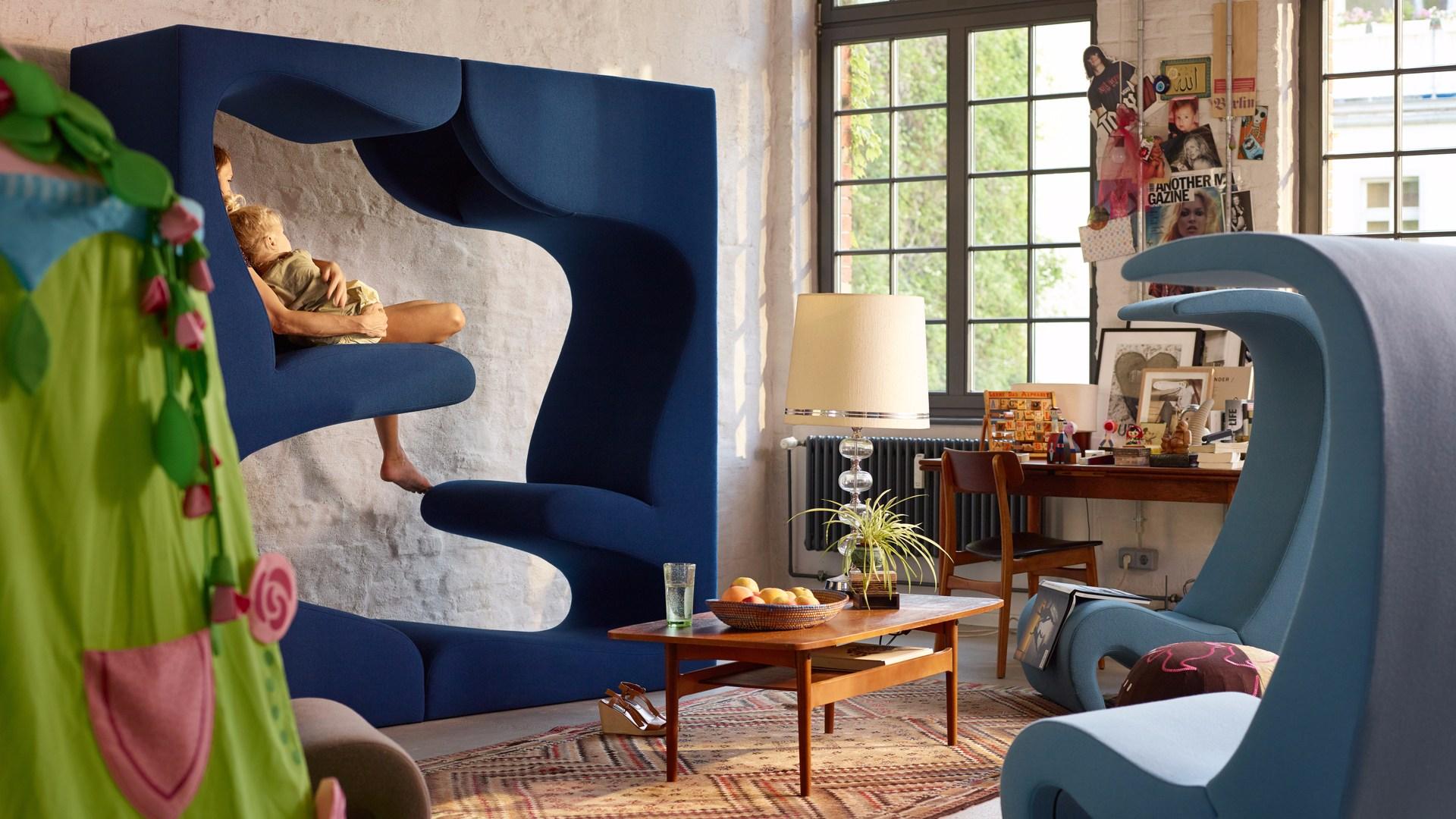 AMOEBE HIGHBACK High-back fabric armchair