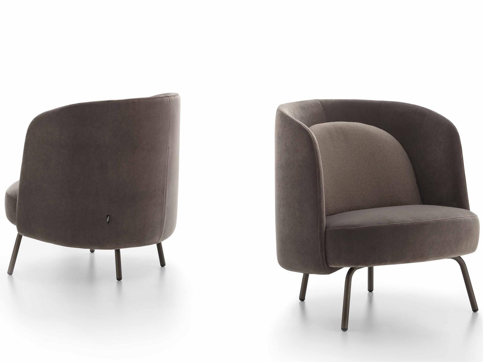 LUCIA Upholstered fabric armchair