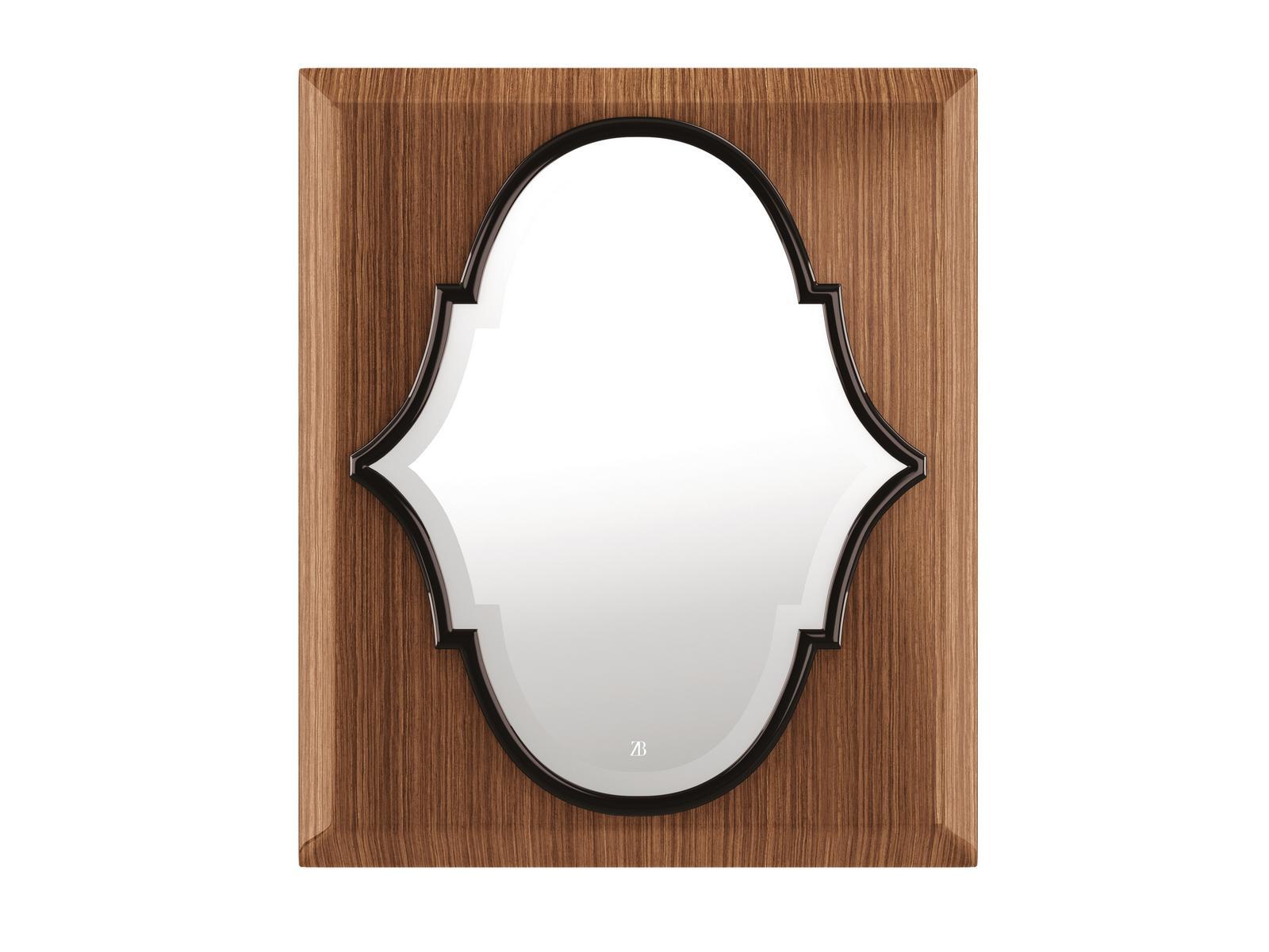 IKE Wall mirror with frame in canaletto walnut