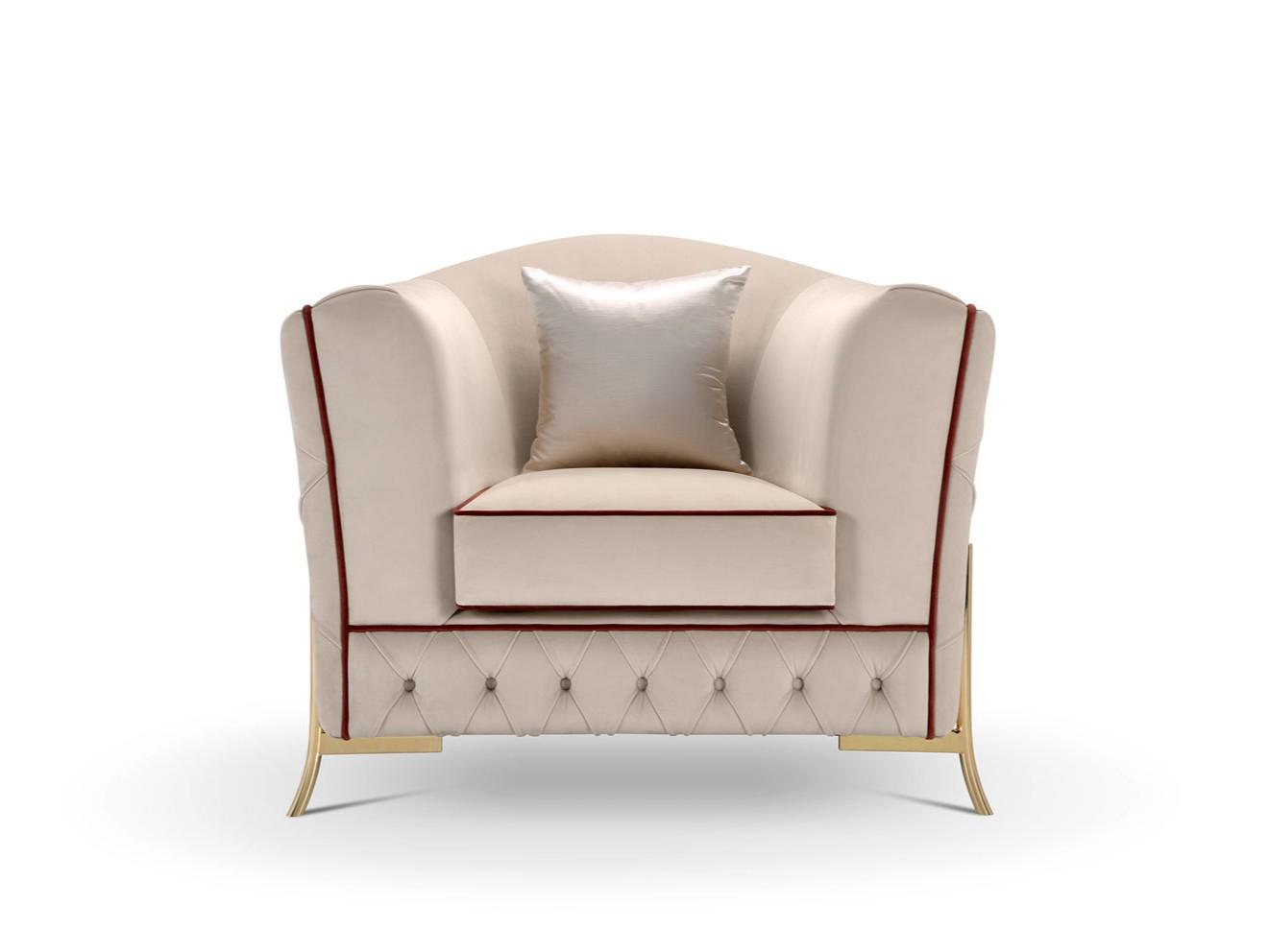 NEFELE Tufted leather armchair with fire retardant padding