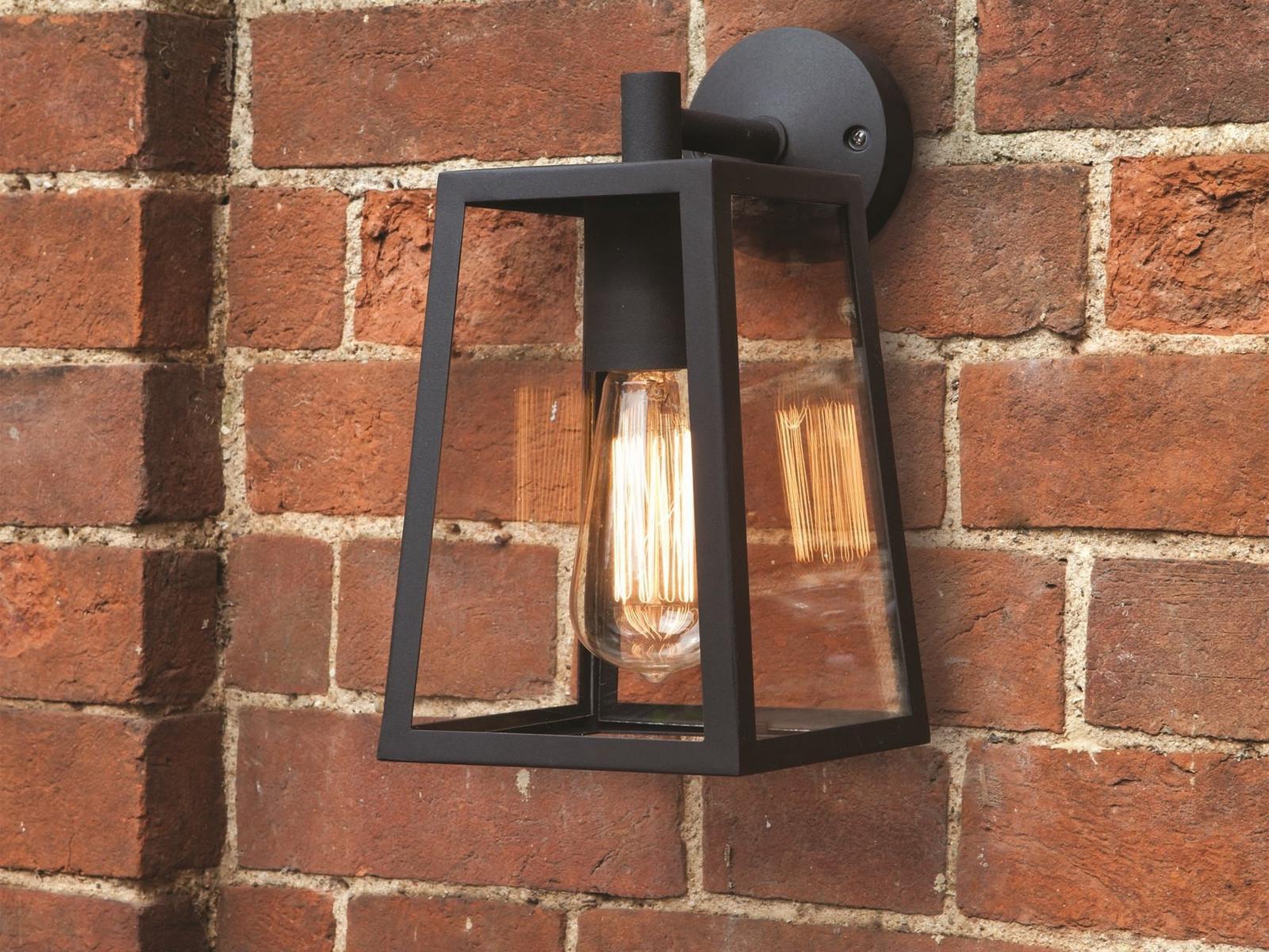 CALVI Glass and steel outdoor wall lamp