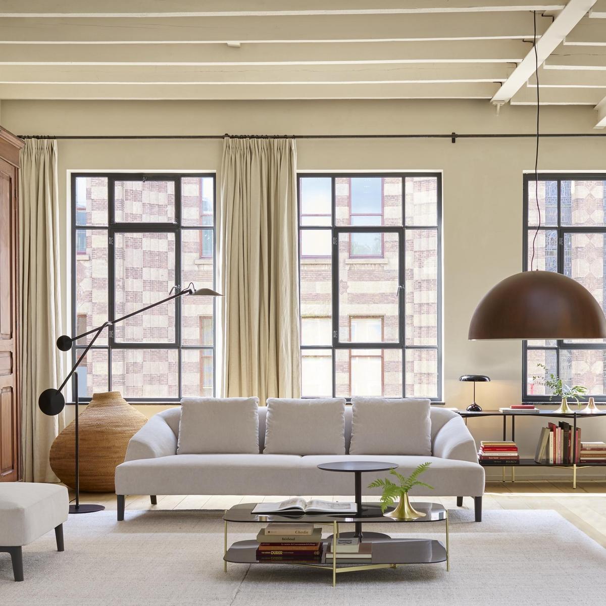 CLYDE Low rectangular glass coffee table
