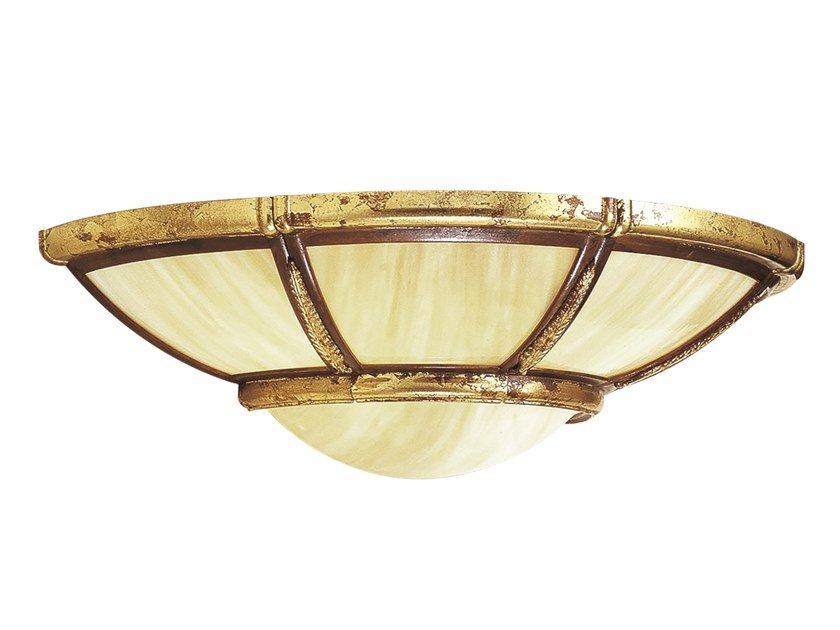 GIOTTO 1898/A4 Rust/gold leaf finish wall light with onyx glass