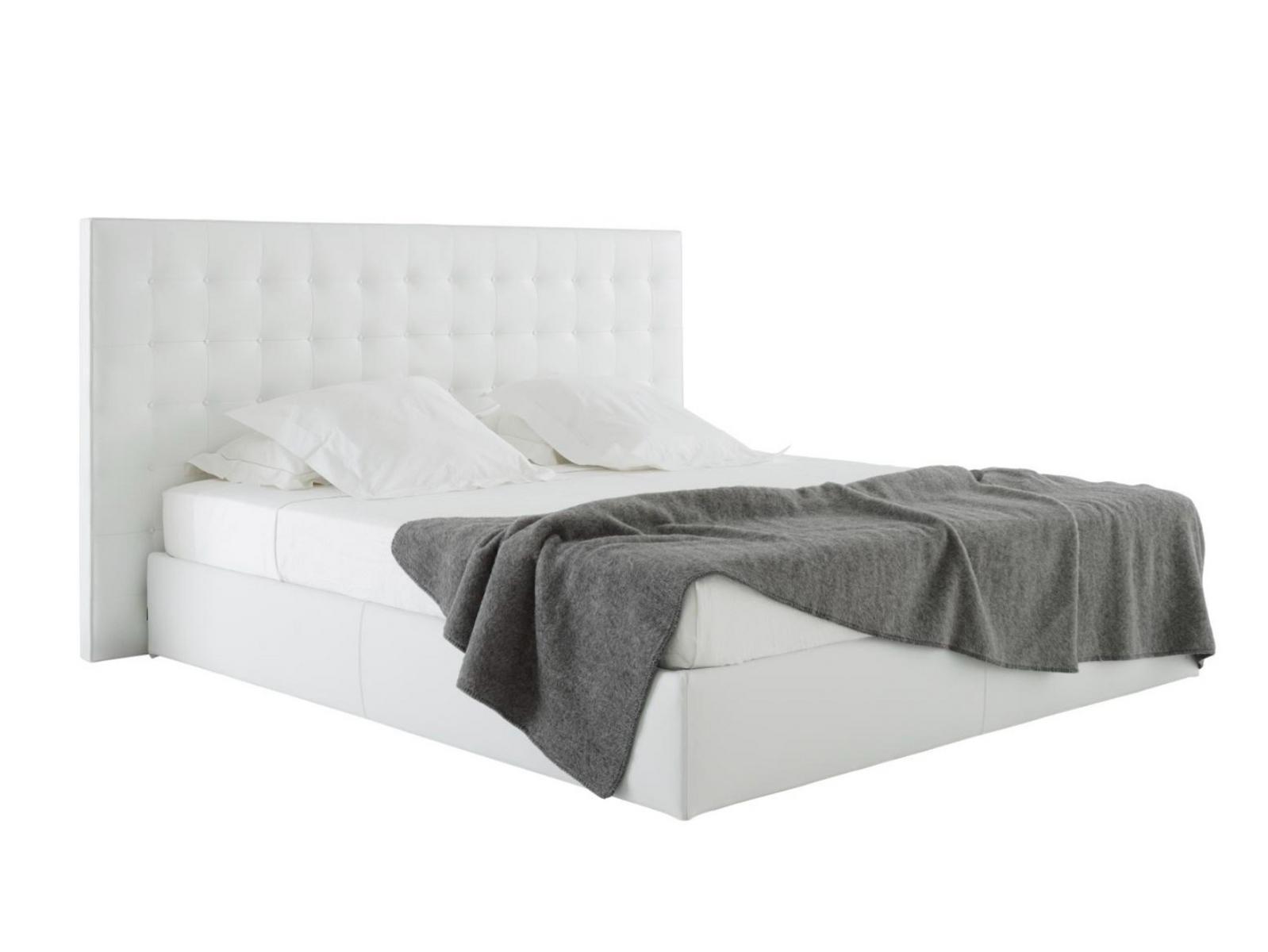 NADOR Upholstered fabric double bed with tufted headboard