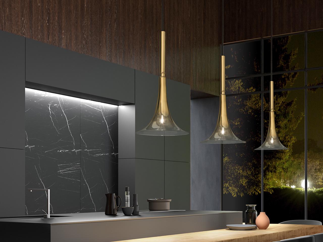 BAFFO 7026 LED blown glass pendant lamp