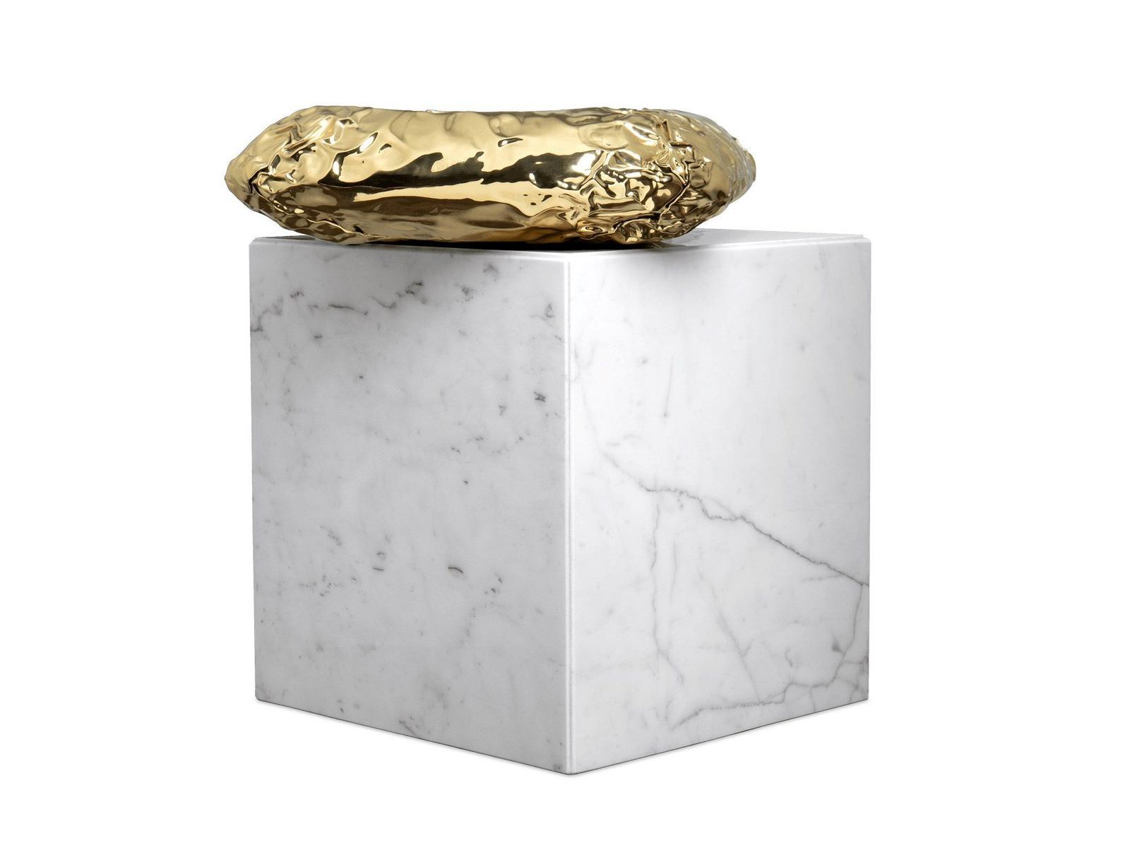 STONEHENGE CARRARA Square Carrara marble coffee table