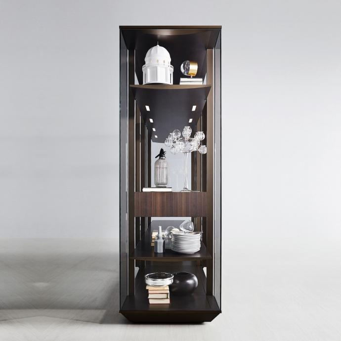 KRISTAL Glass and aluminium display cabinet / wardrobe