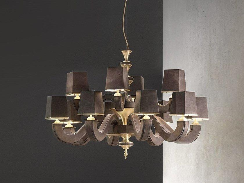 DARSHAN 12+6 Eco-leather chandelier