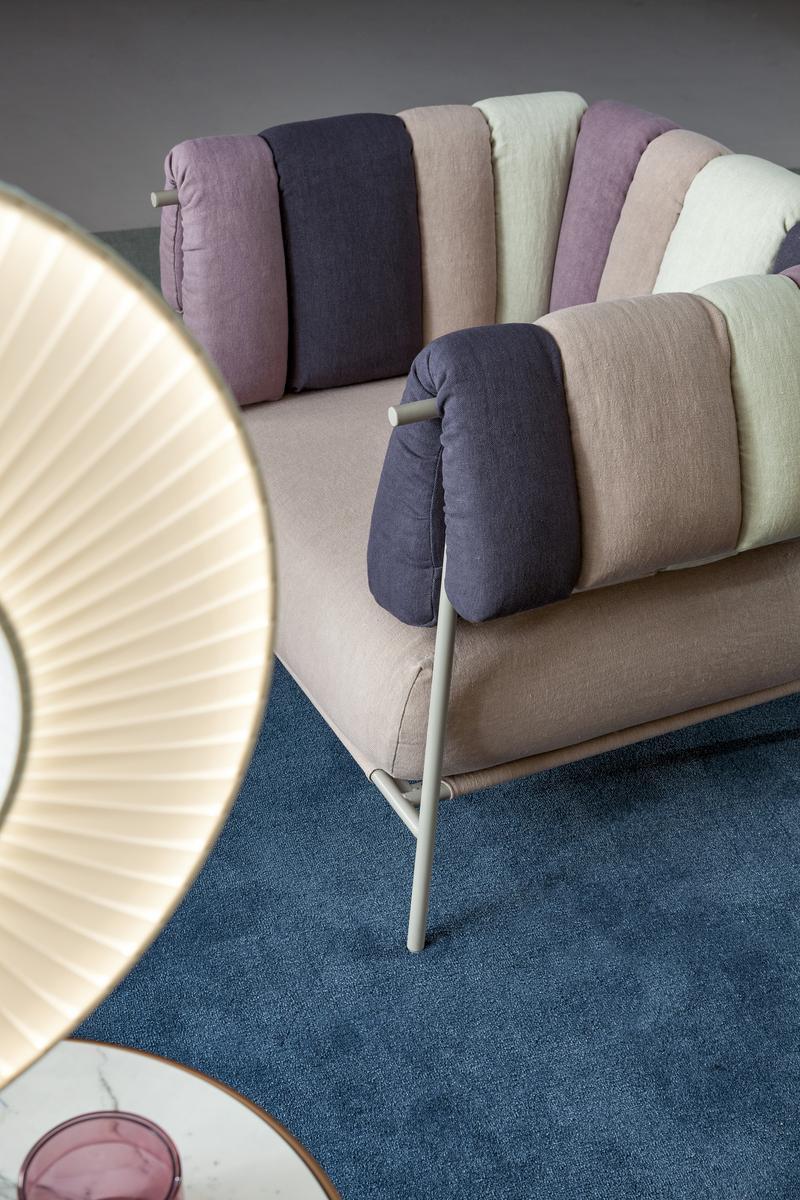 TIRELLA Fabric armchair with armrests