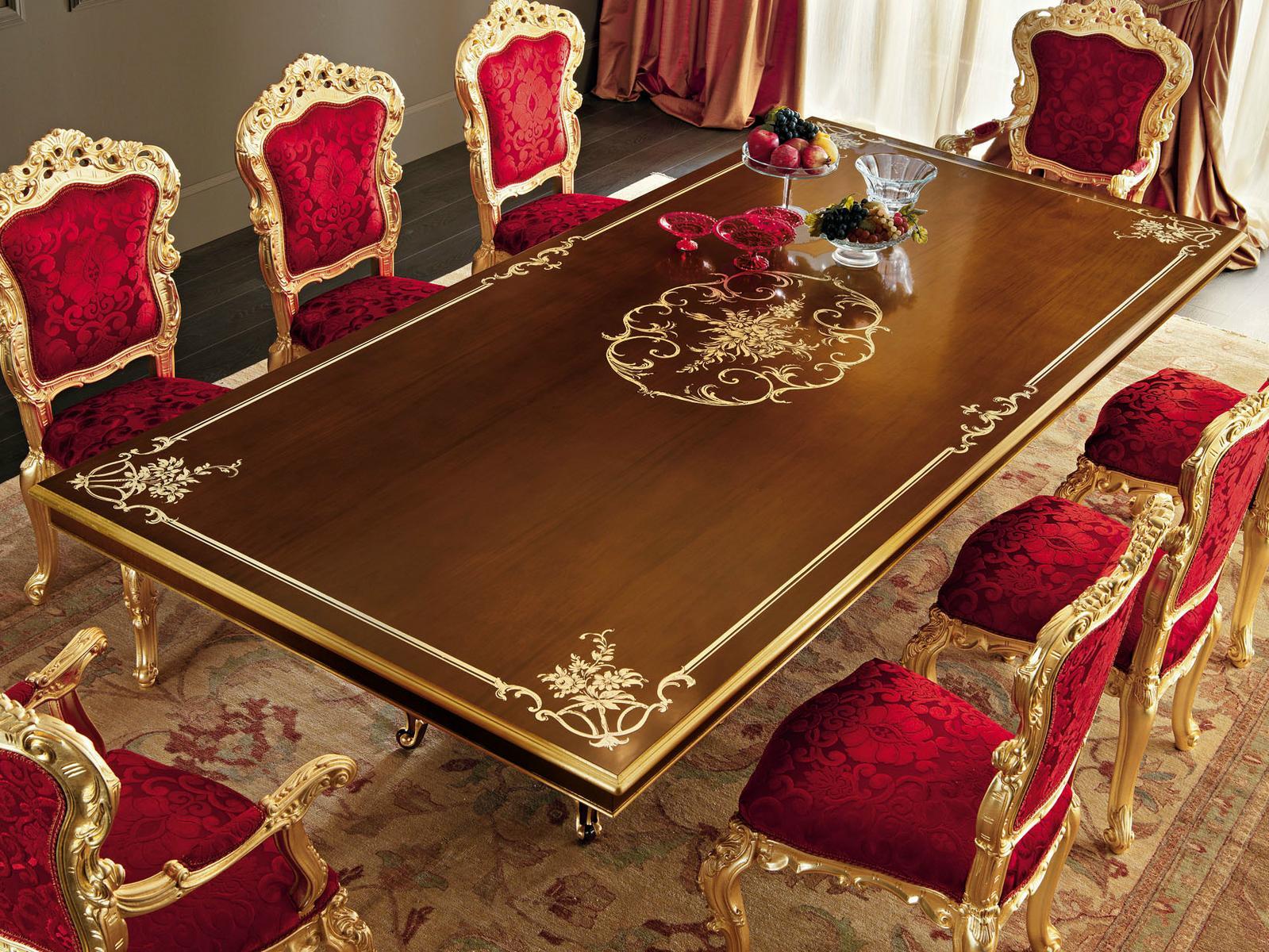 11118 Rectangular solid wood dining table