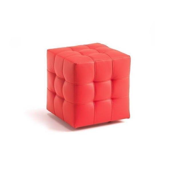 BOB Square eco-leather pouf