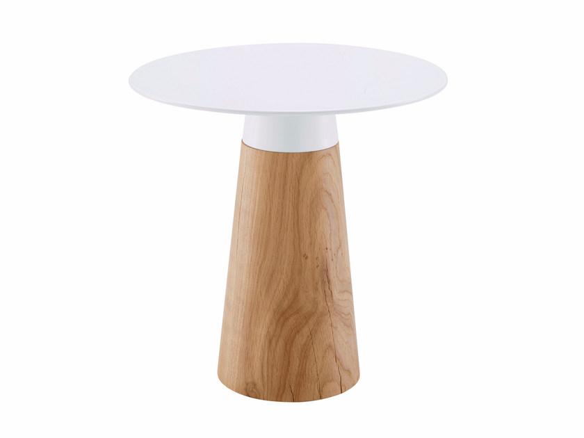 ZOCK Low round steel and wood coffee table