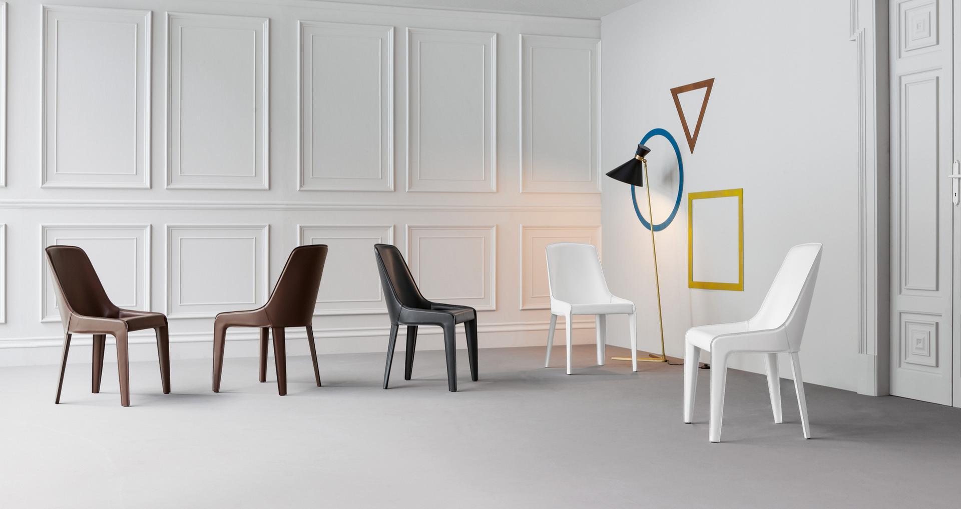 LAMINA Tanned leather chair