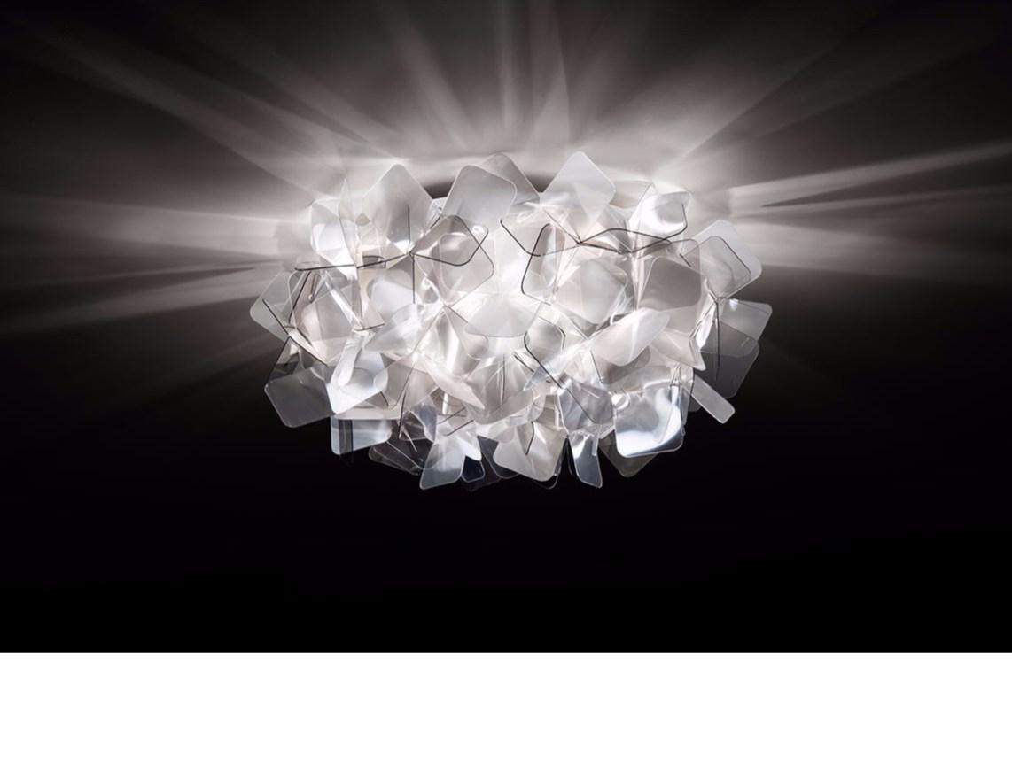 CLIZIA FUMÈ SMALL Lentiflex® and Cristalflex Fumé® LED ceiling lamp