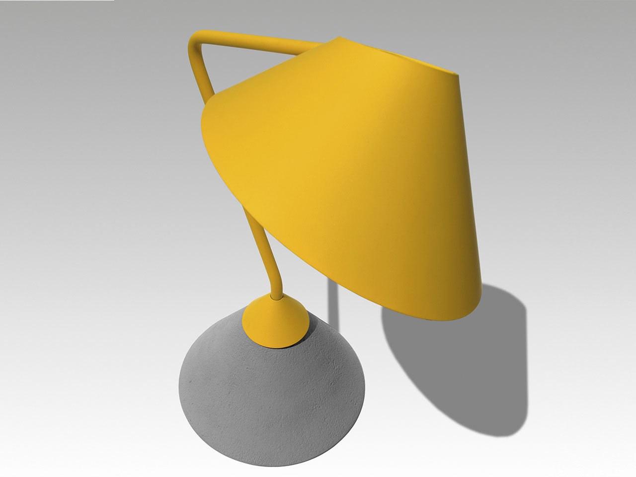 FLAMINGO LED with swing arm metal table lamp with cement base FLAMINGO LED with swing arm metal table lamp with cement base